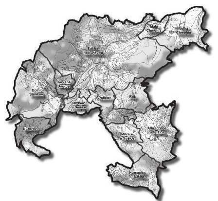 Mapa území města Sušice